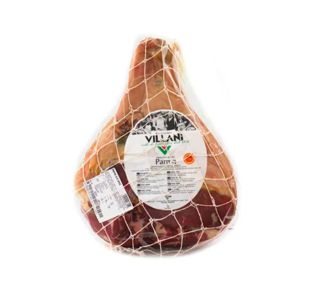Villani Whole prosciutto di Parma, on the bone. 6kg approximately.