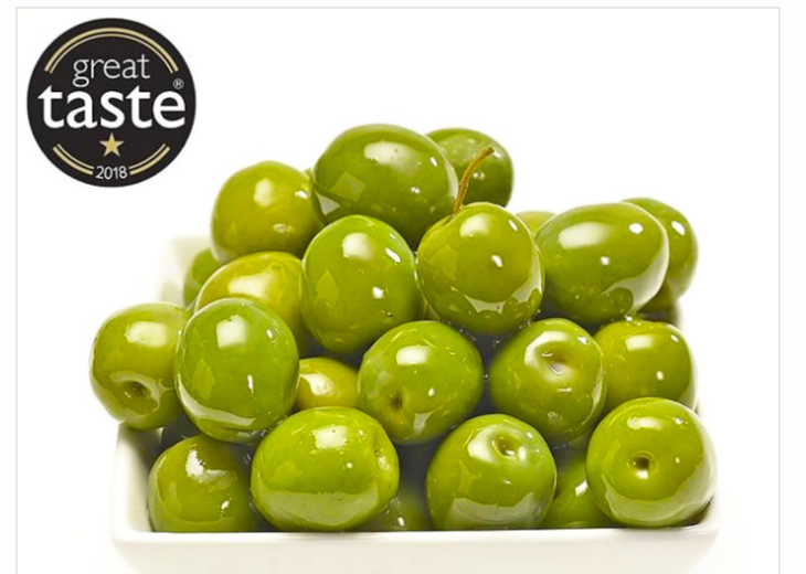 Giant Nocellara Sicilian olives mini bucket in brine 800g (drained weight 500g)