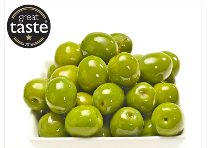 Giant Nocellara Sicilian olives mini bucket in brine 1KG (drained weight 500g)