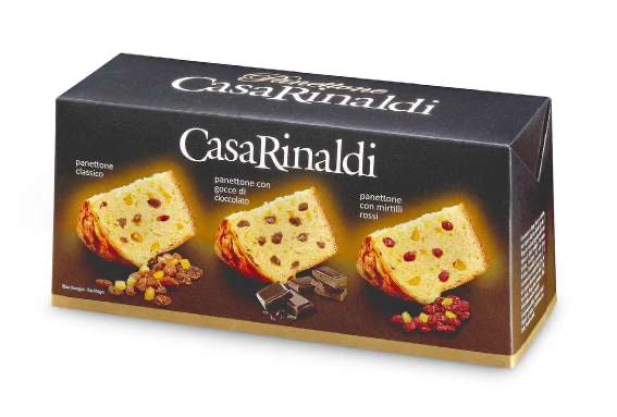 Casa Rinaldi Panettone traditional, chocolate & Blueberry  choc 3x100g available early November