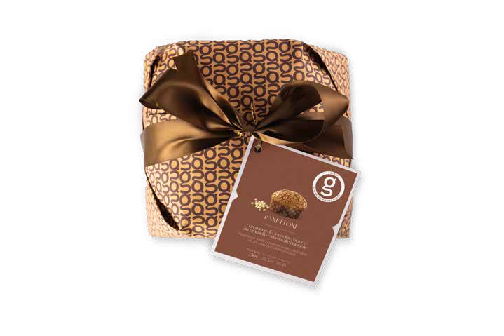 Golosi Caramel, white chocolate and hazelnut icing panettone 750g