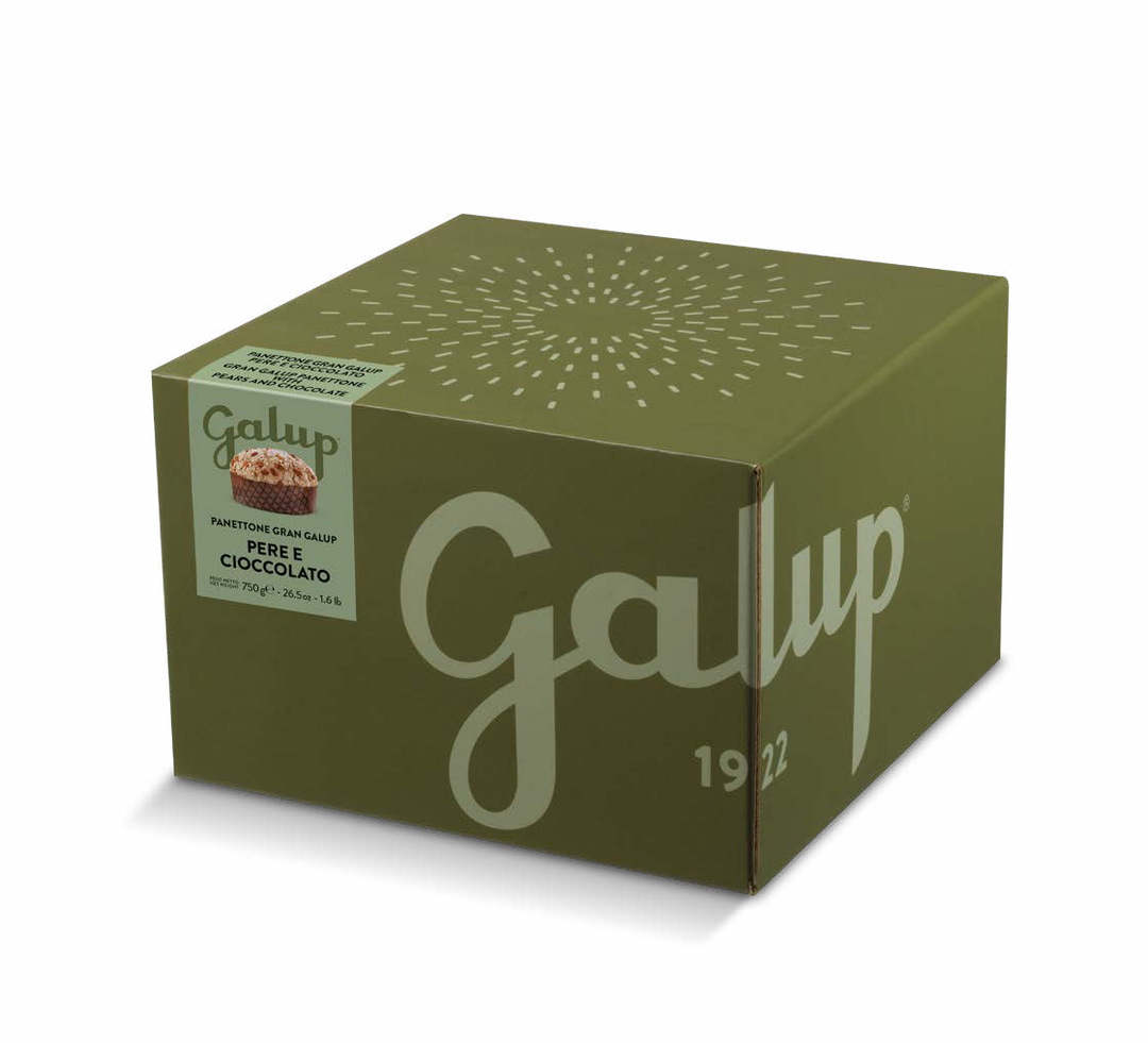 Grab Galup Traditional Pear & Chocolate panettone Box 750g Available in 2 weeks
