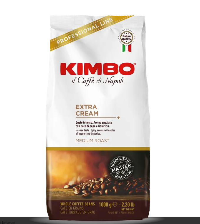 Kimbo Coffee Extra Crema whole beans medium roast 1kg Bag