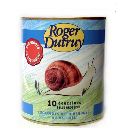Snails - Roger Dutry, Helix Pomatia Linne  Burgundy Snail Meat 10 dz per can 7oz