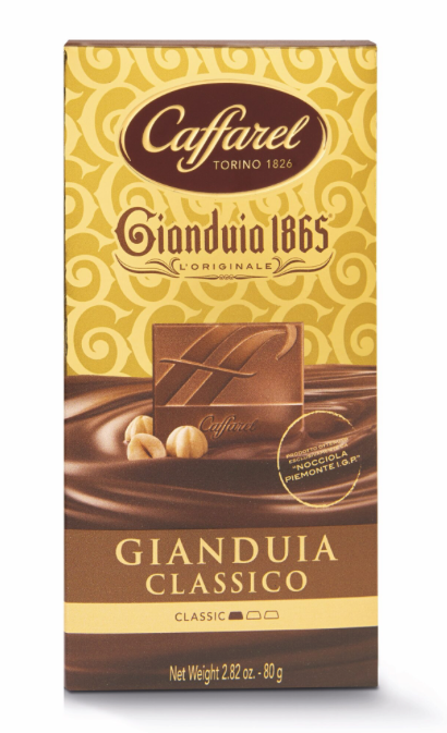 Caffarel Gianduia classico milk chocolate ground hazelnut bar 80g 73390