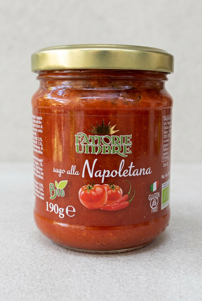 Fattorie Umbre jar with Napoletana label wording