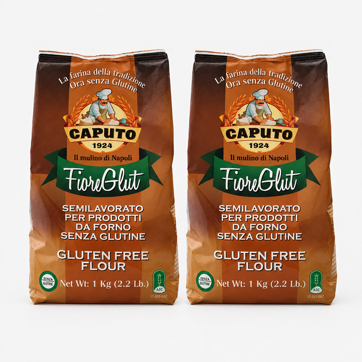 Two bags of Caputo FioreGlut gluten-free flour 1kg shown as a value pack