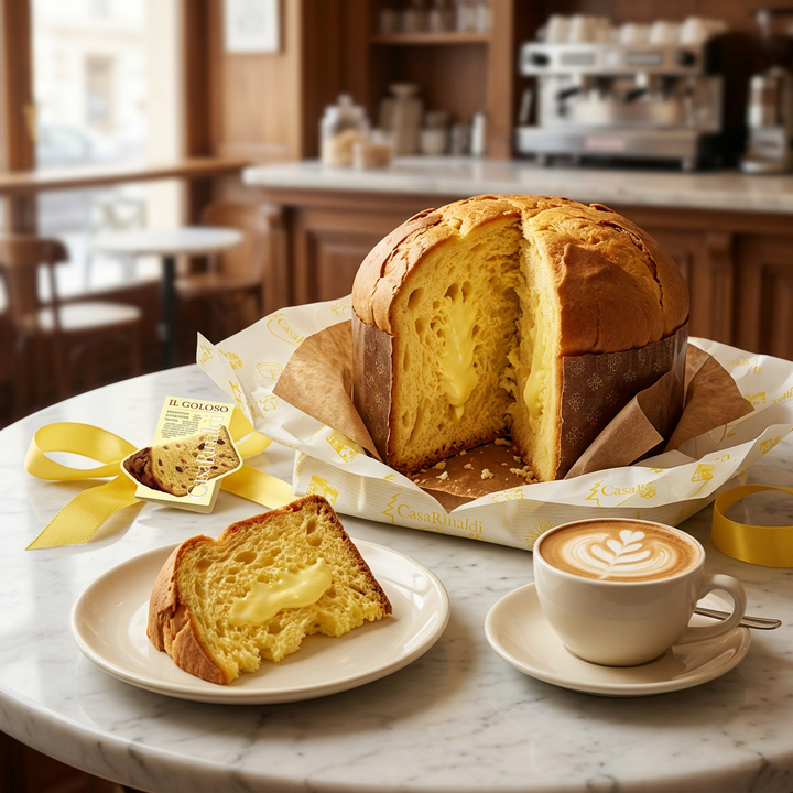 Limoncello panettone in an Italian cafe