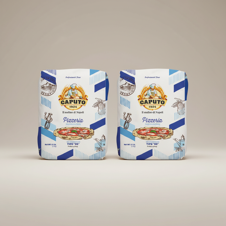 Two 5 kg bags of Caputo Blue 00 Doppio Zero pizza flour