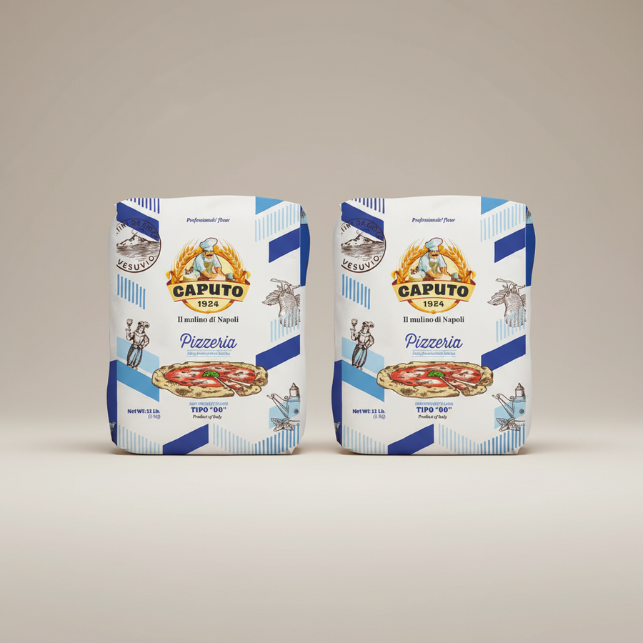 Two 5 kg bags of Caputo Blue 00 Doppio Zero pizza flour