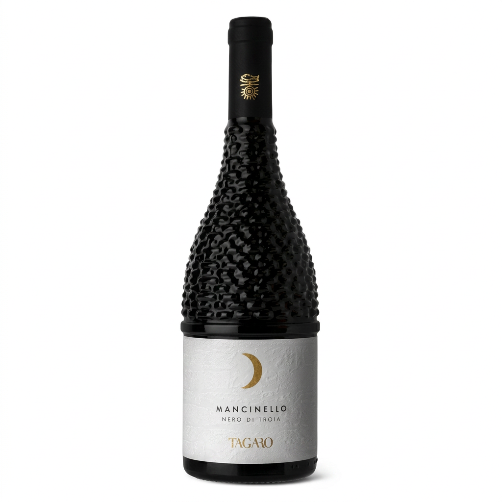 Tagaro Mancinello Nero di Troia 750ml bottle on a white background.