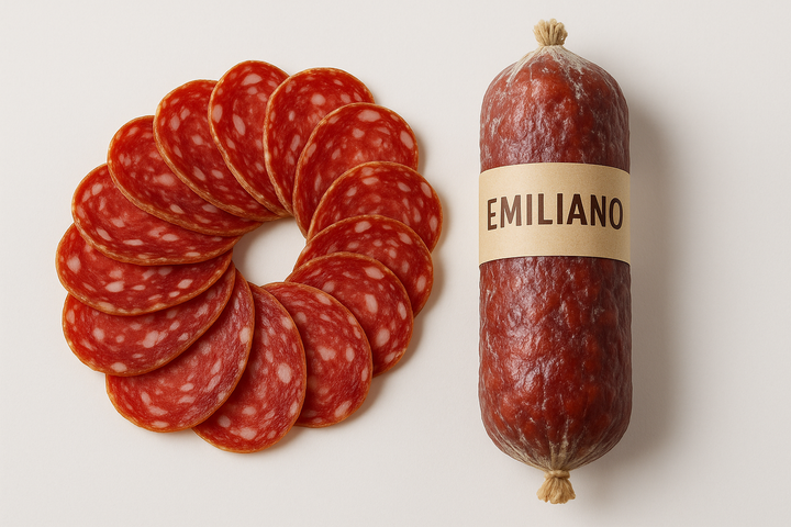 italian Emiliano salami sliced an in piece