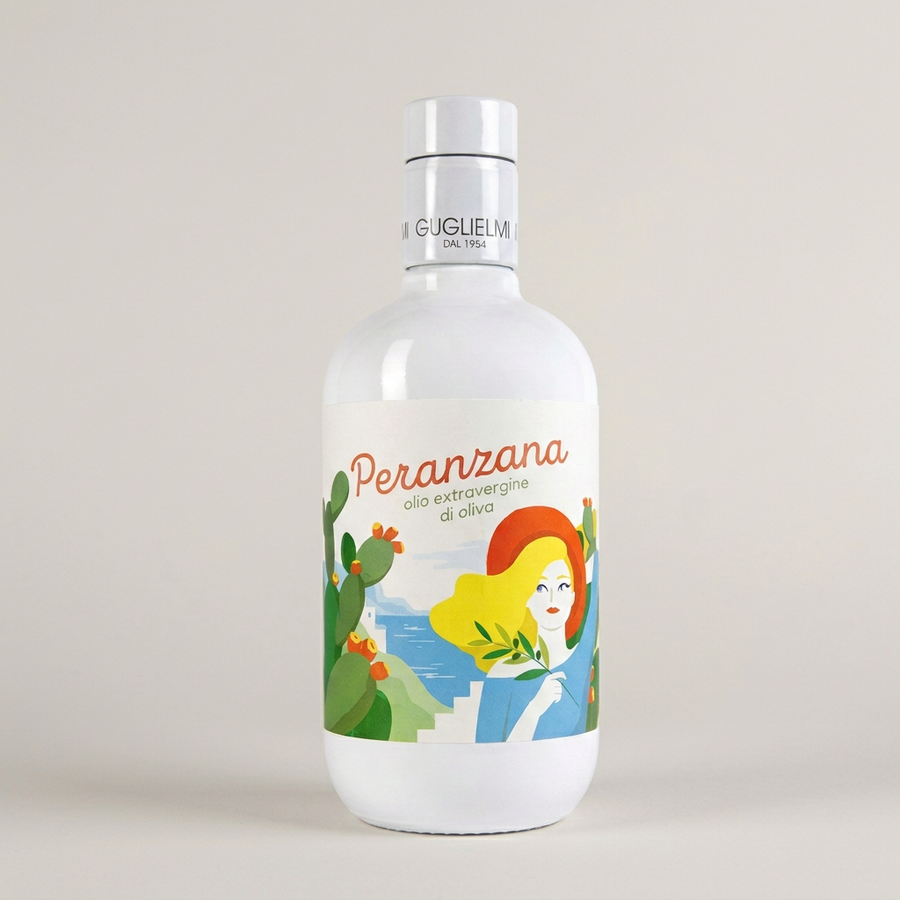 Peranzana bottle on warm-grey background