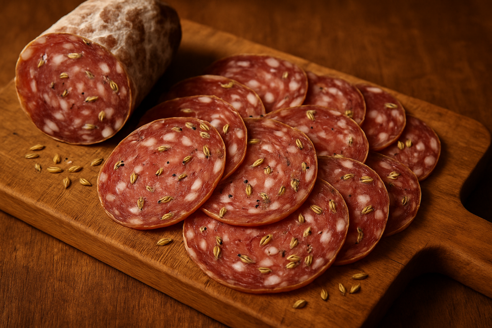 sliced italian fennel salami